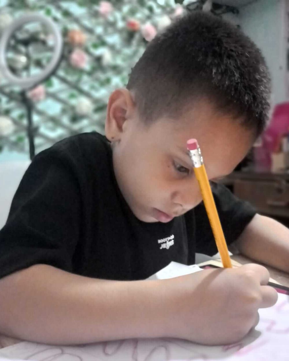Estudiante de Pequeños Gigantes haciendo sus tareas (2)